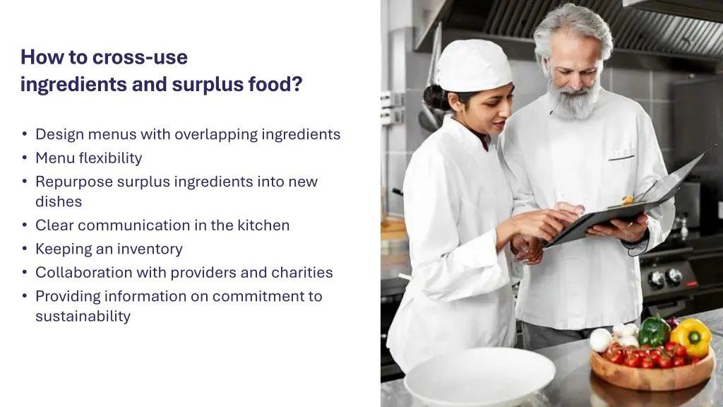 how to cross use ingredients and surplus food