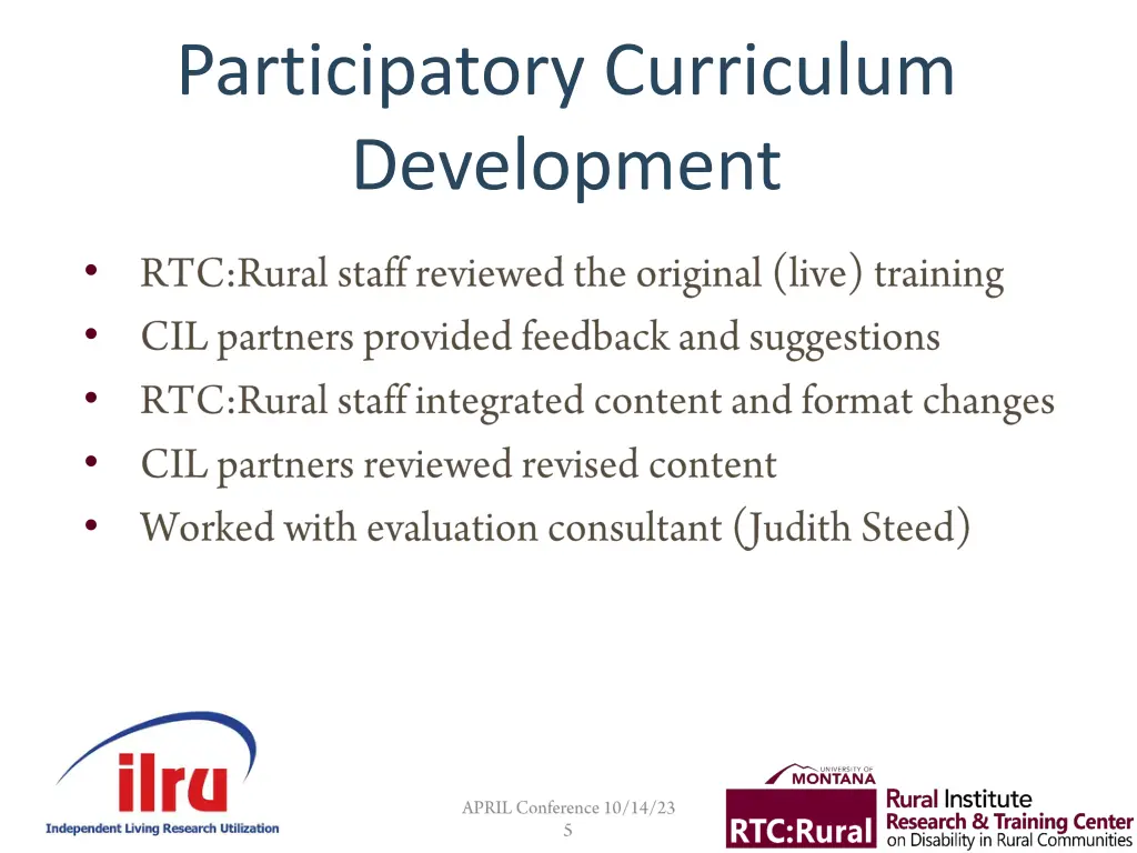 participatory curriculum development
