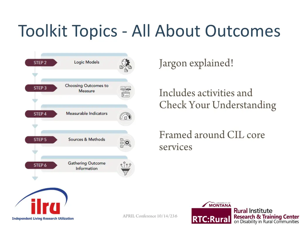 toolkit topics all about outcomes
