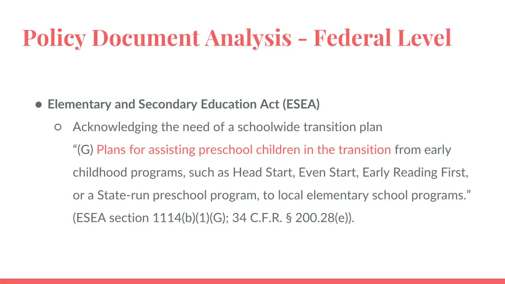 policy document analysis federal level
