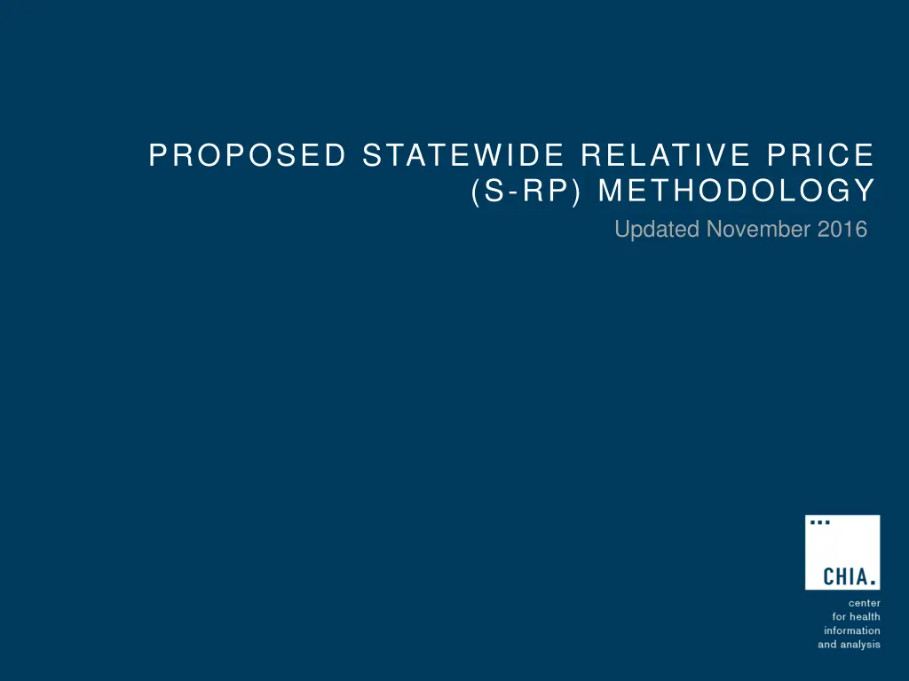 proposed statewide relative price s rp methodology
