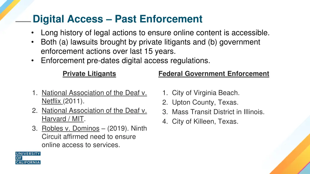 digital access past enforcement long history