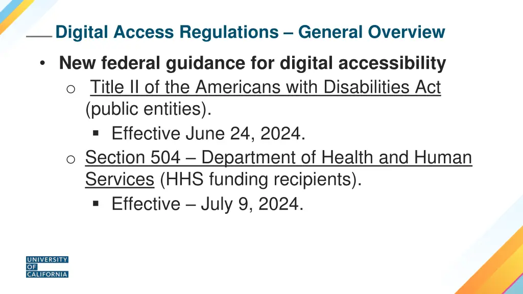 digital access regulations general overview