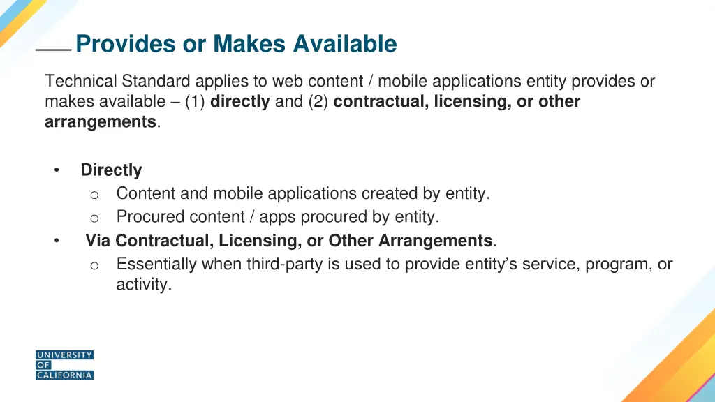 provides or makes available