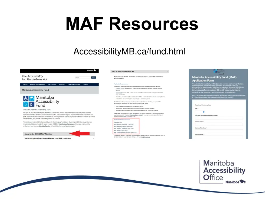 maf resources