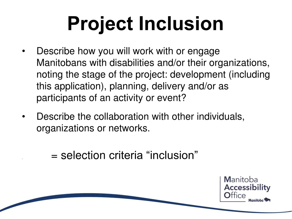 project inclusion