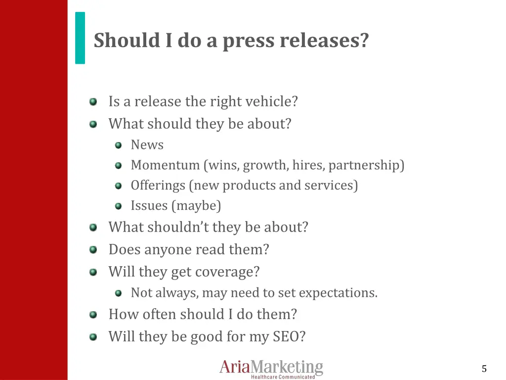 should i do a press releases