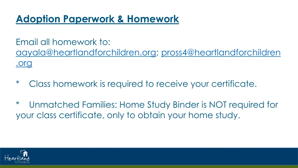 adoption paperwork homework
