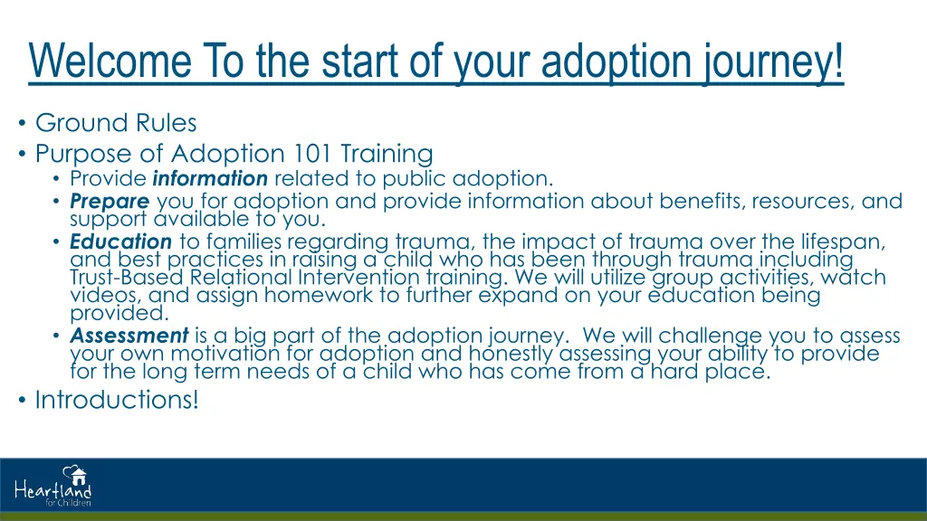welcome to the start of your adoption journey