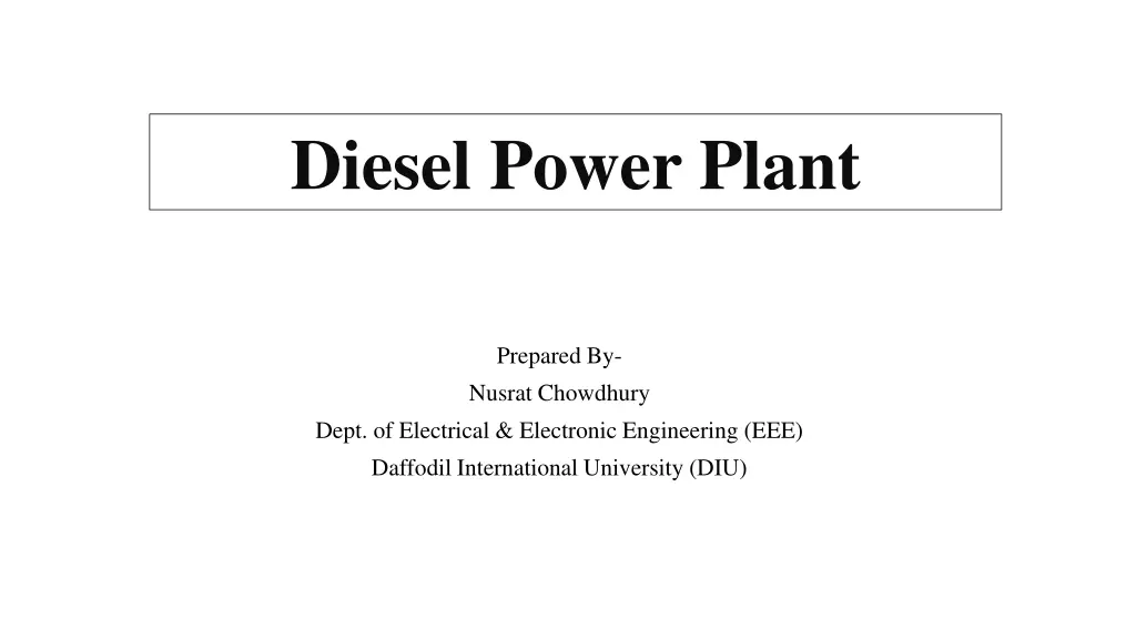diesel power plant