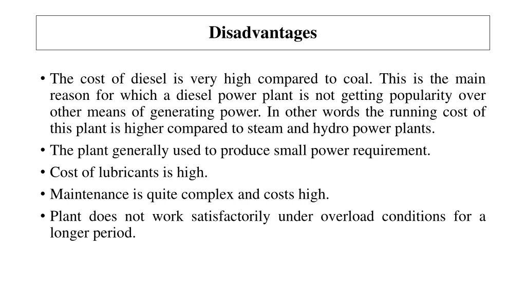 disadvantages