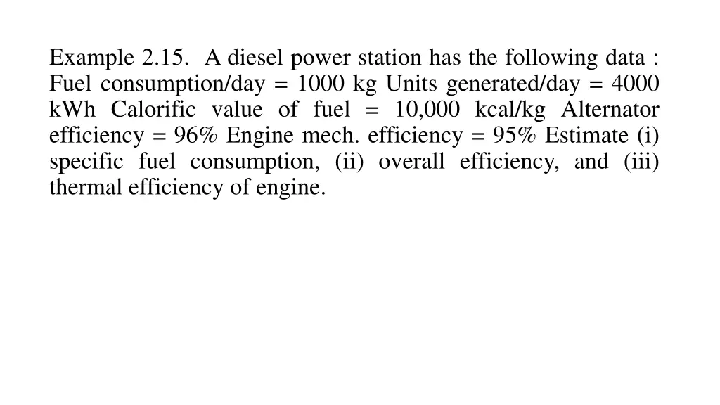 example 2 15 a diesel power station