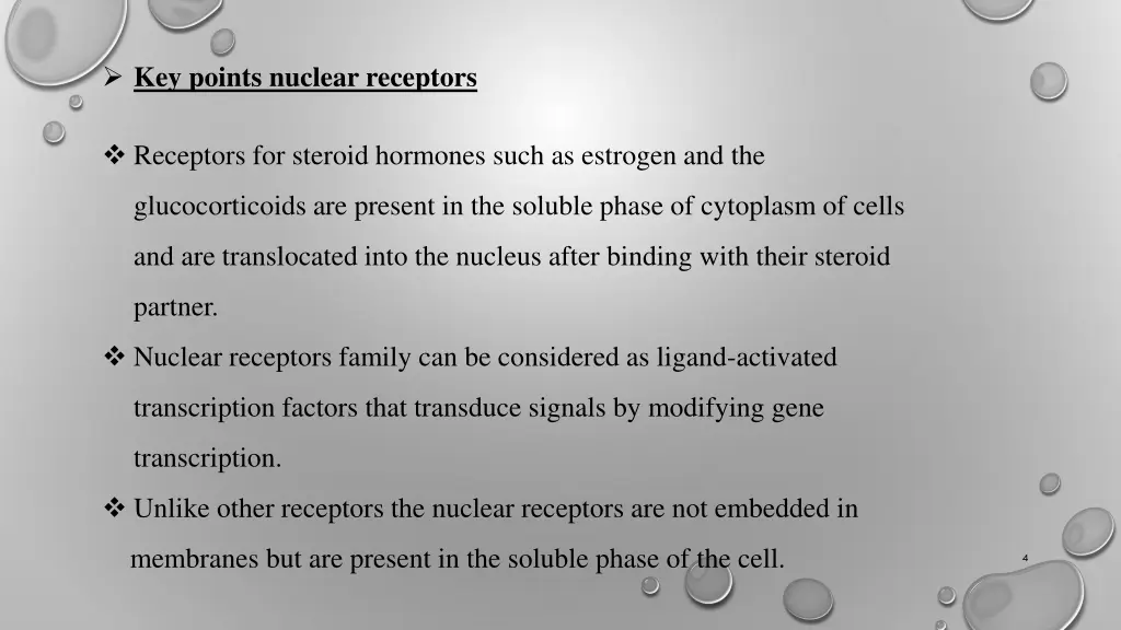 key points nuclear receptors