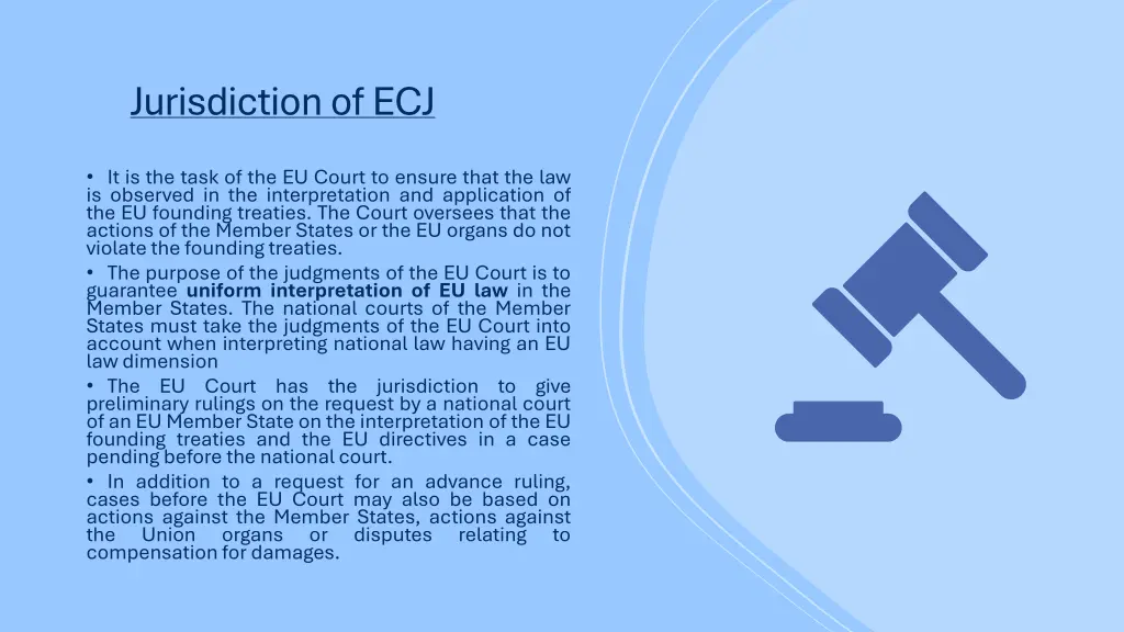 jurisdiction of ecj