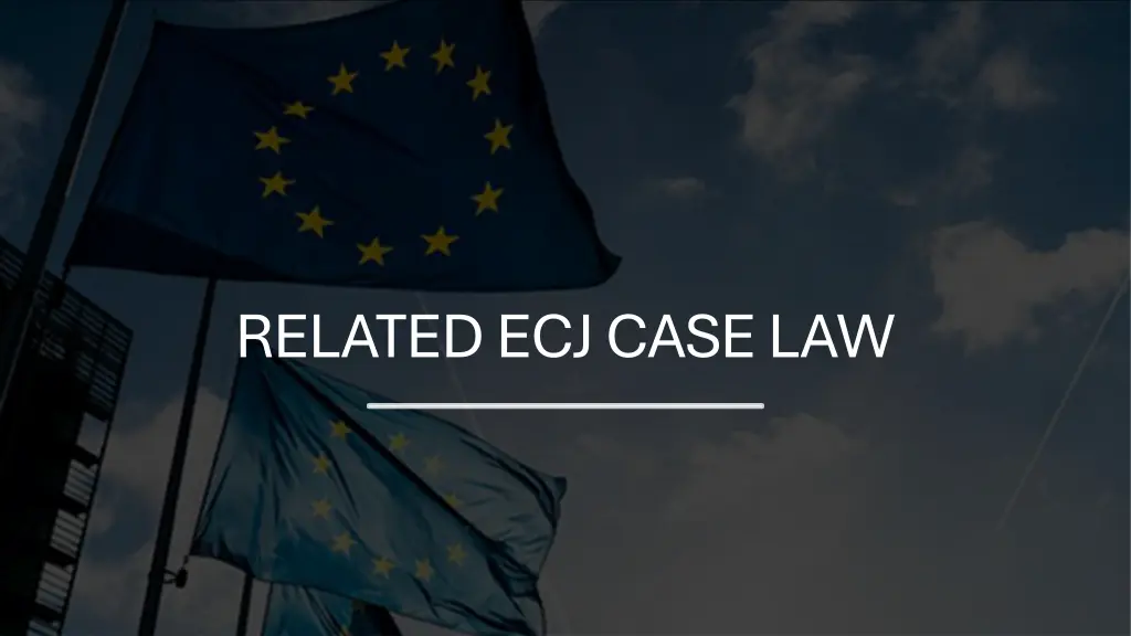 related ecj case law