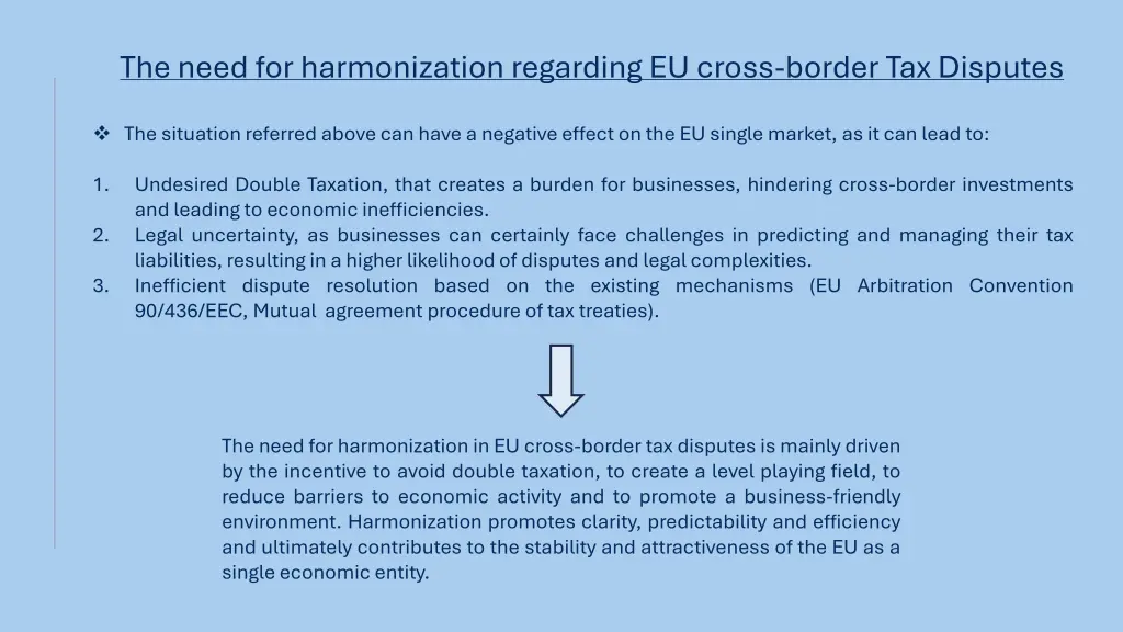 the need for harmonization regarding eu cross 1