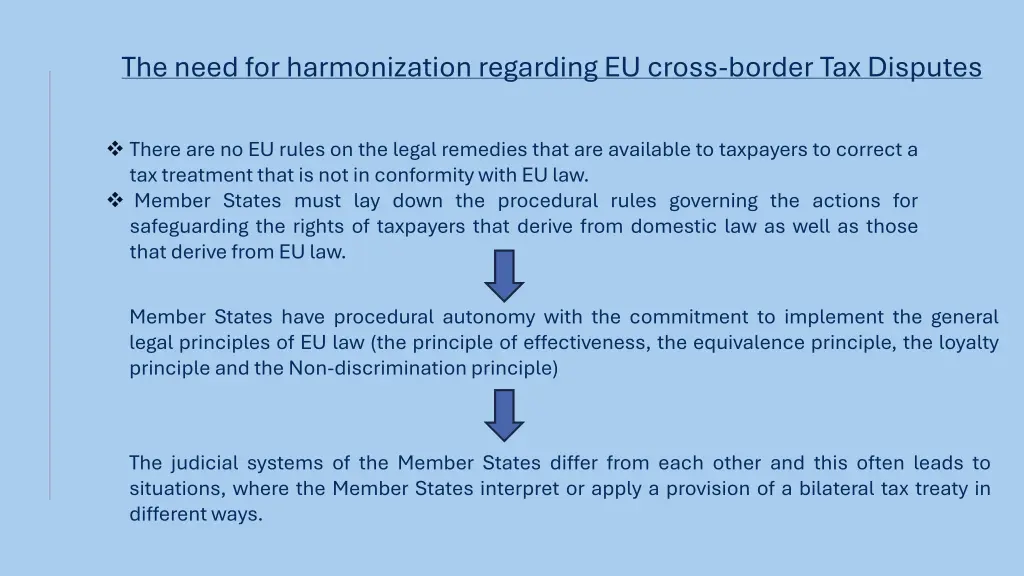 the need for harmonization regarding eu cross