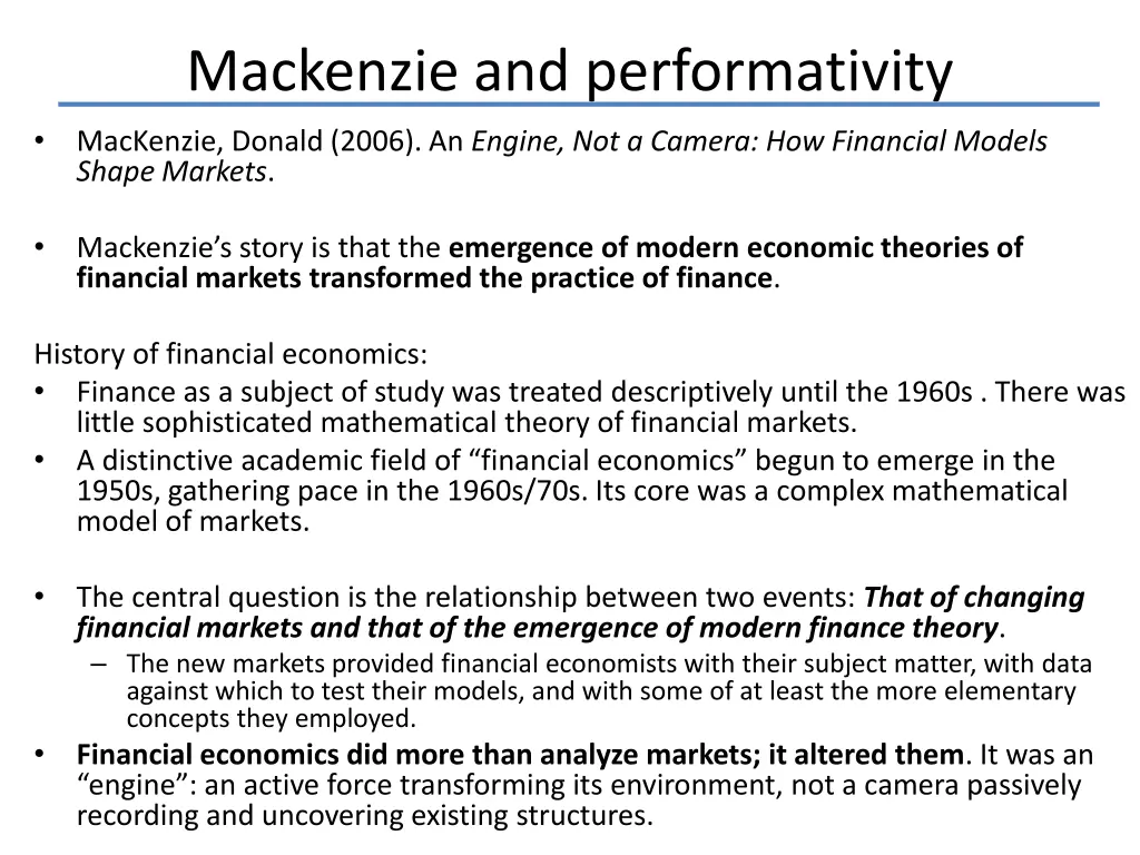 mackenzie and performativity