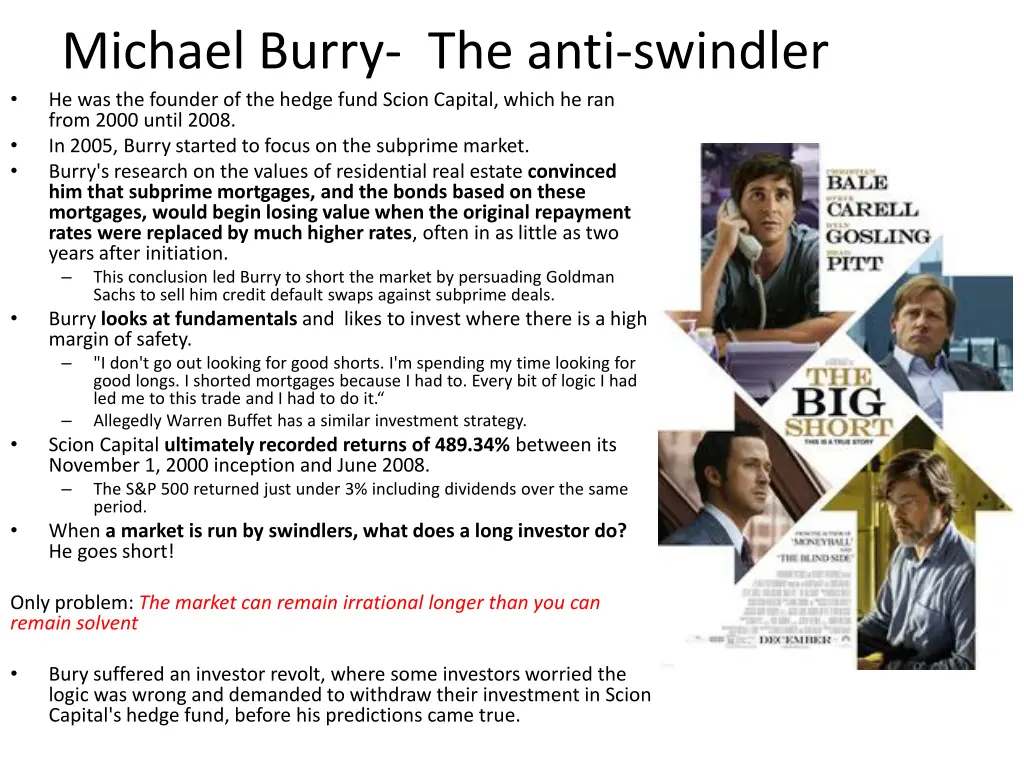 michael burry the anti swindler