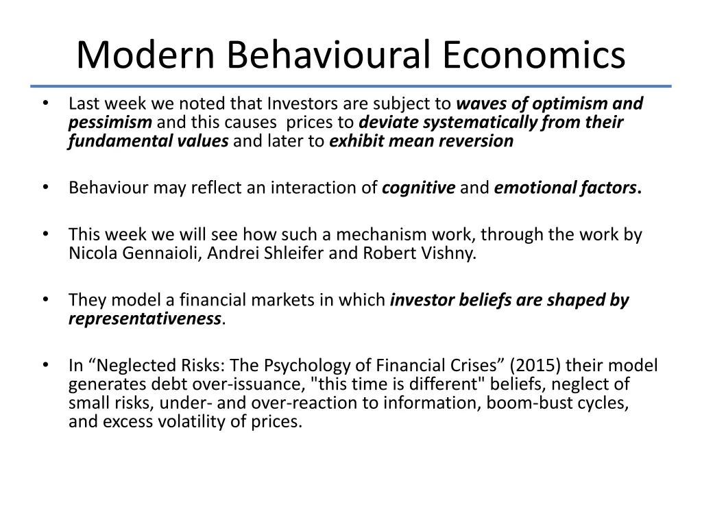 modern behavioural economics