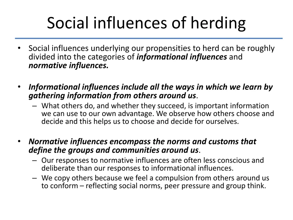 social influences of herding