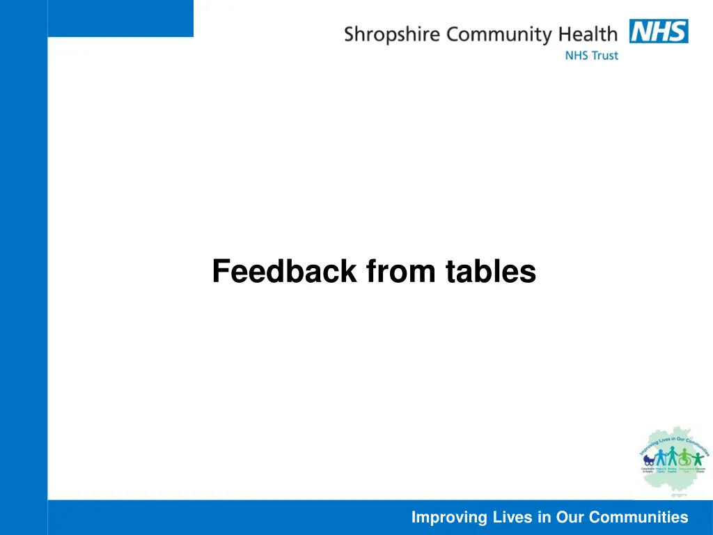 feedback from tables