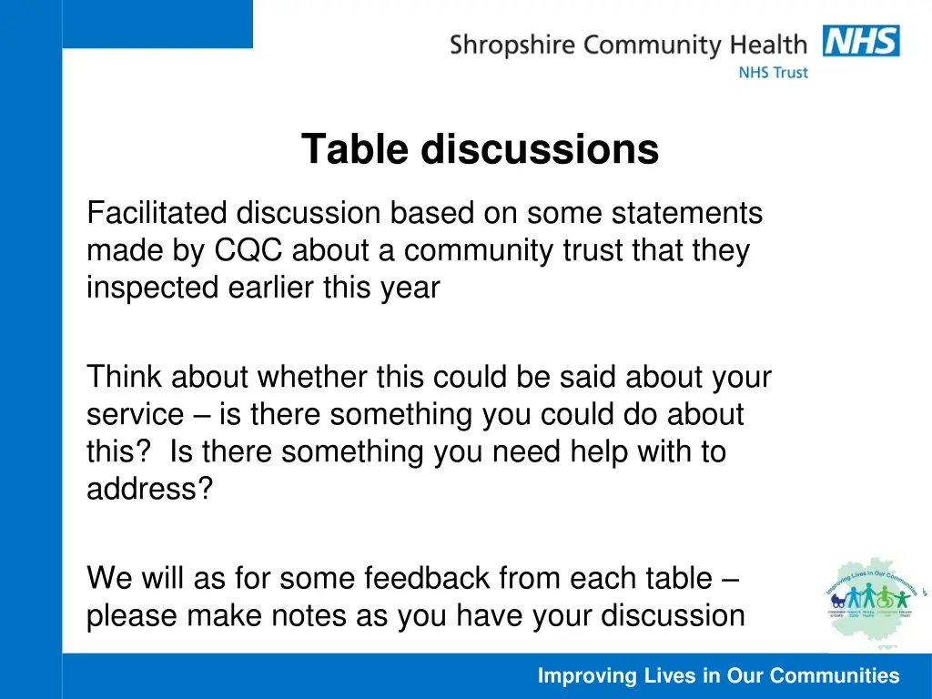 table discussions