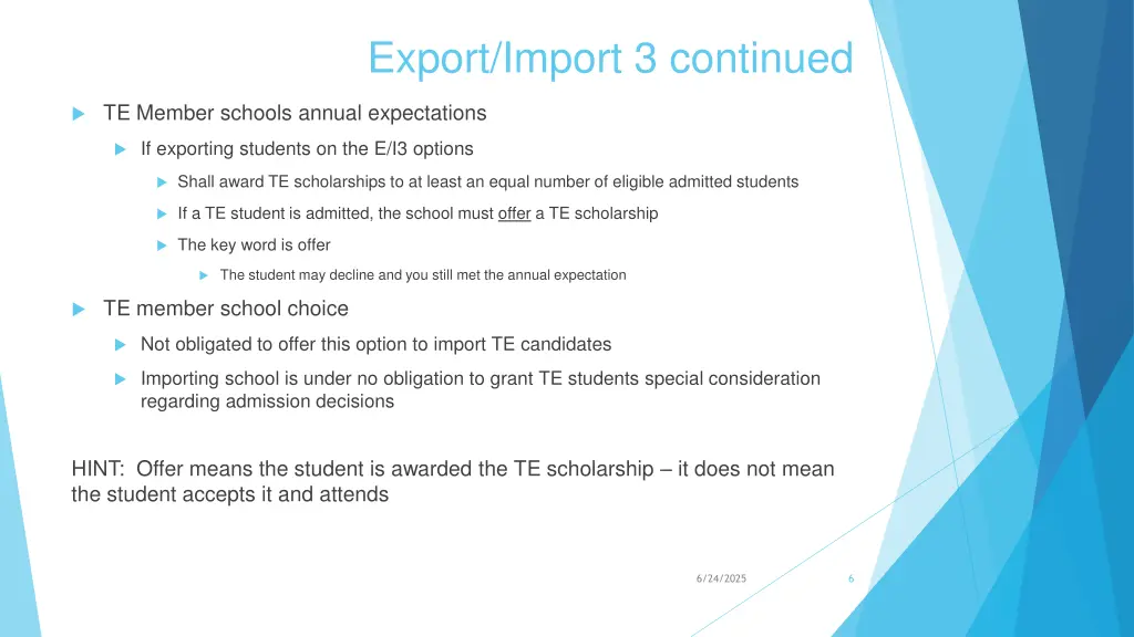 export import 3 continued