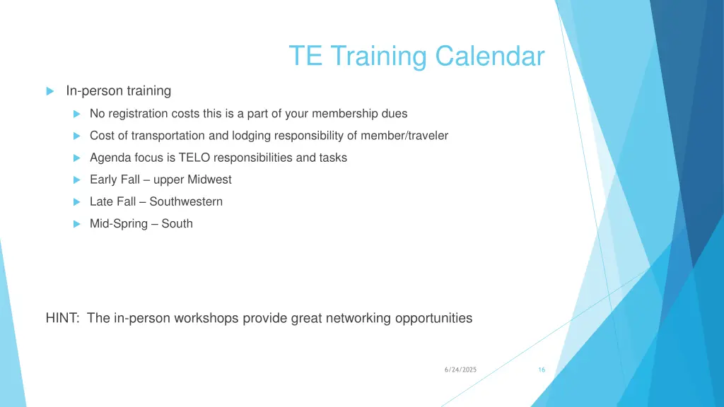 te training calendar 1