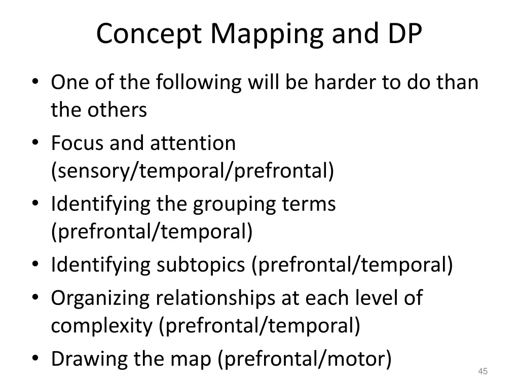 concept mapping and dp