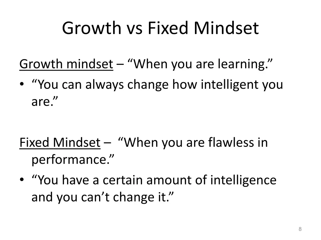growth vs fixed mindset