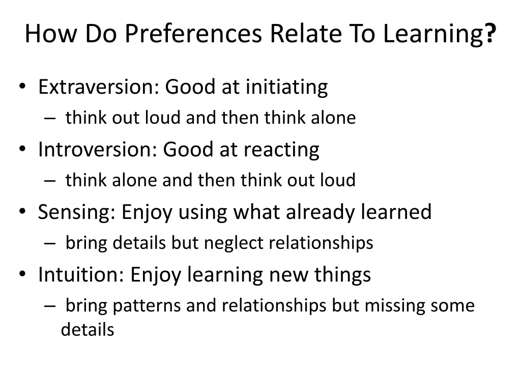 how do preferences relate to learning