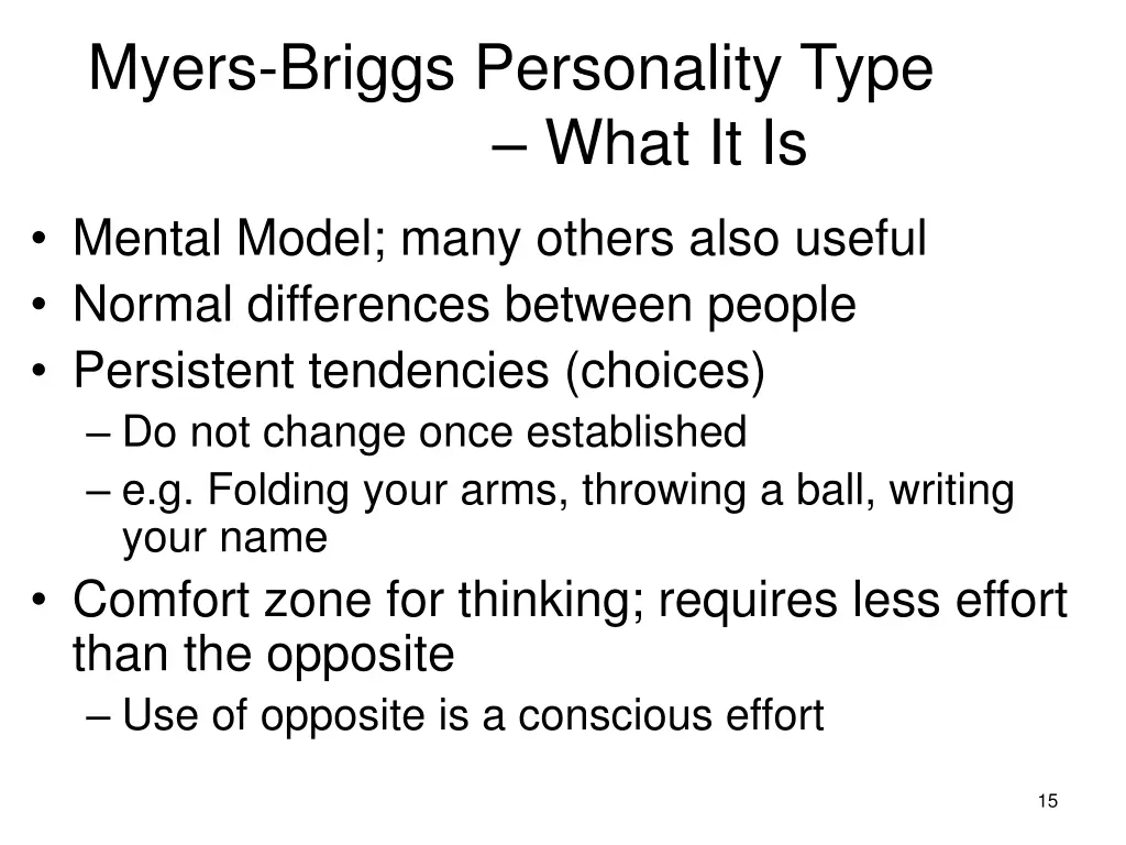 myers briggs personality type what it is
