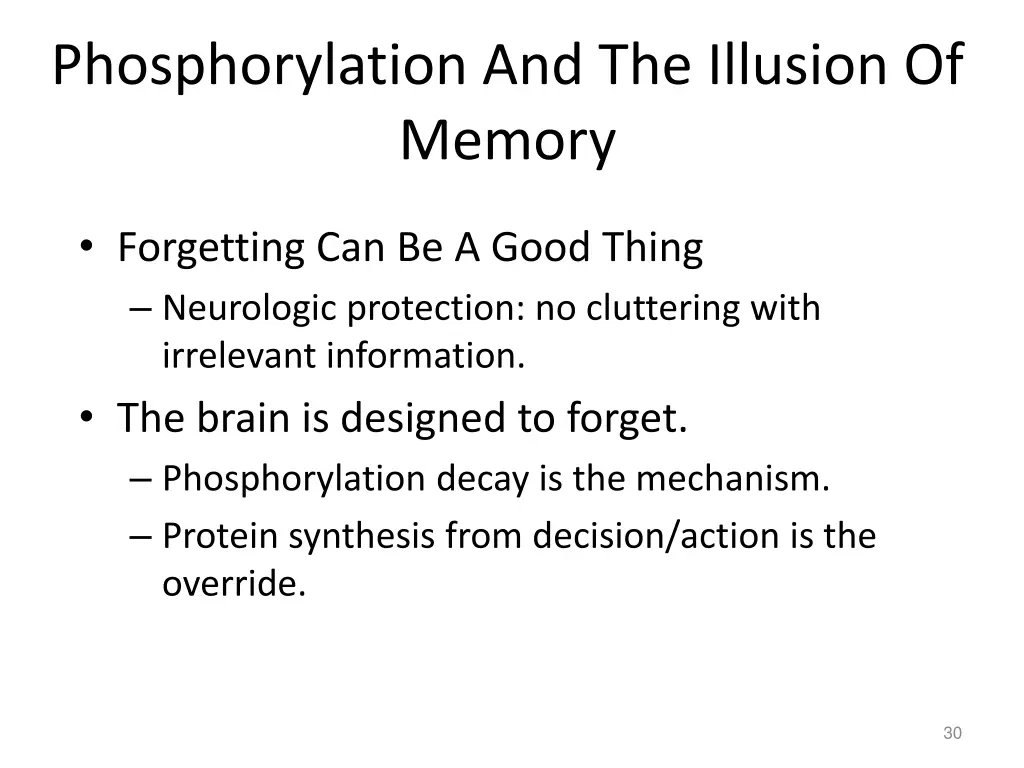 phosphorylation and the illusion of memory