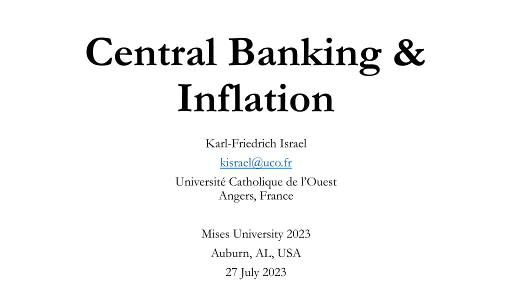 central banking inflation