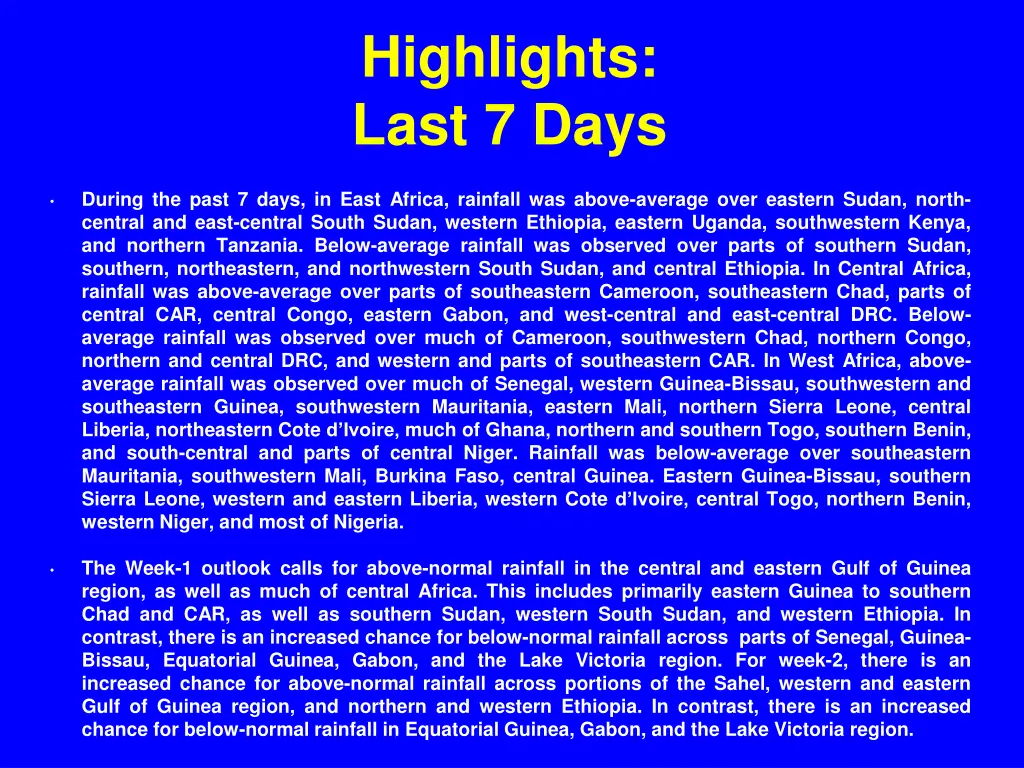 highlights last 7 days