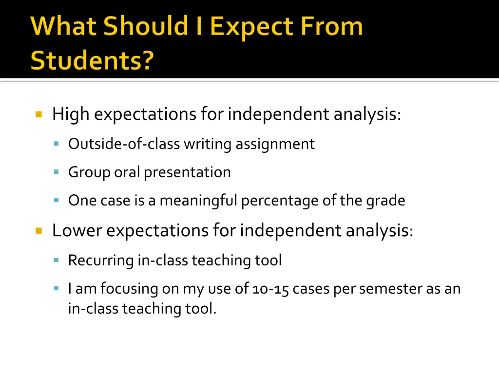 high expectations for independent analysis