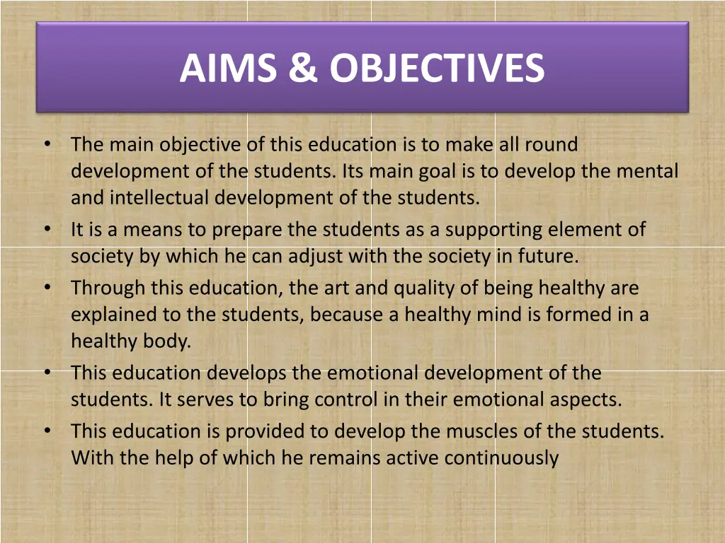 aims objectives