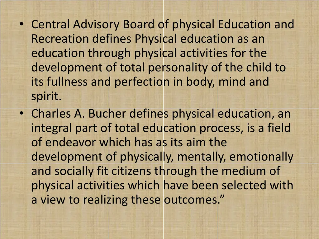 central advisory board of physical education