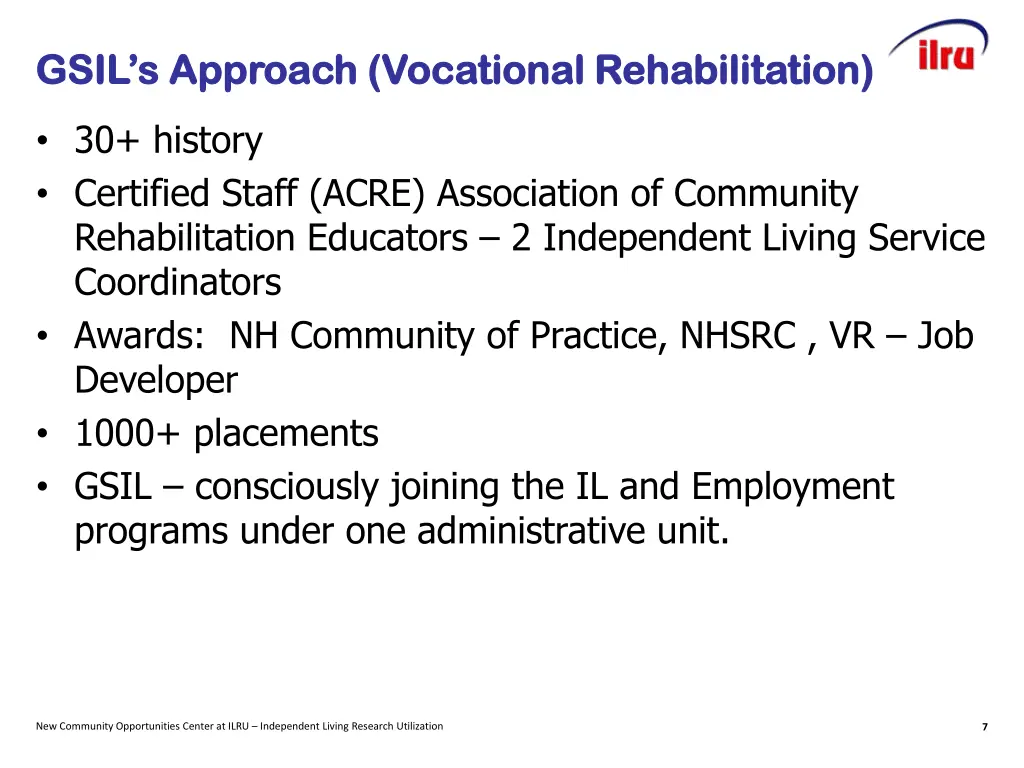gsil s approach vocational rehabilitation gsil