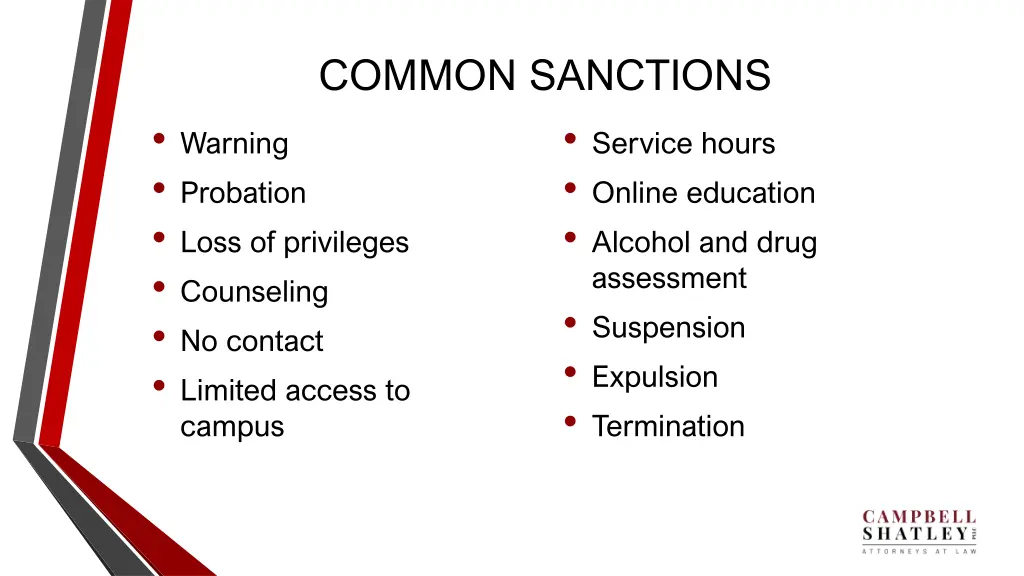 common sanctions