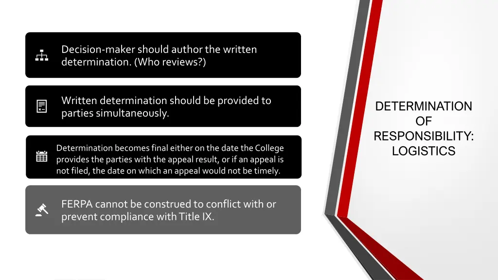 decision maker should author the written