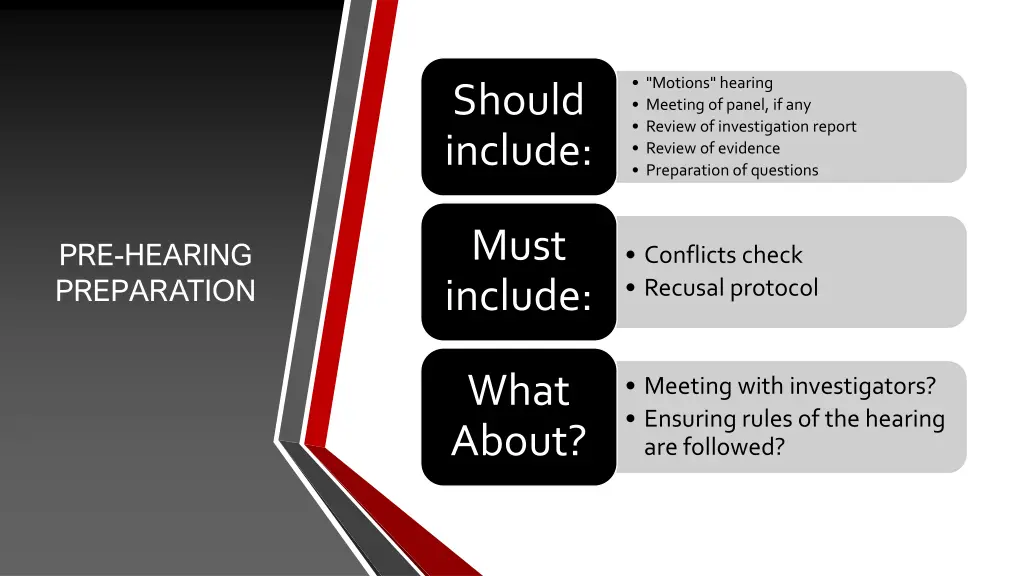 motions hearing meeting of panel if any review