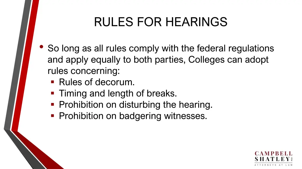 rules for hearings