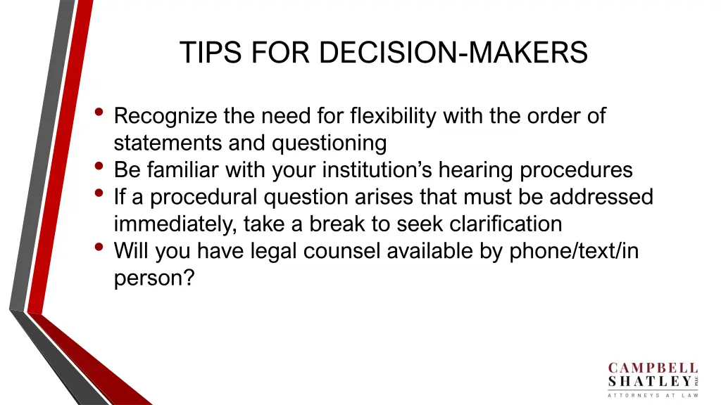 tips for decision makers