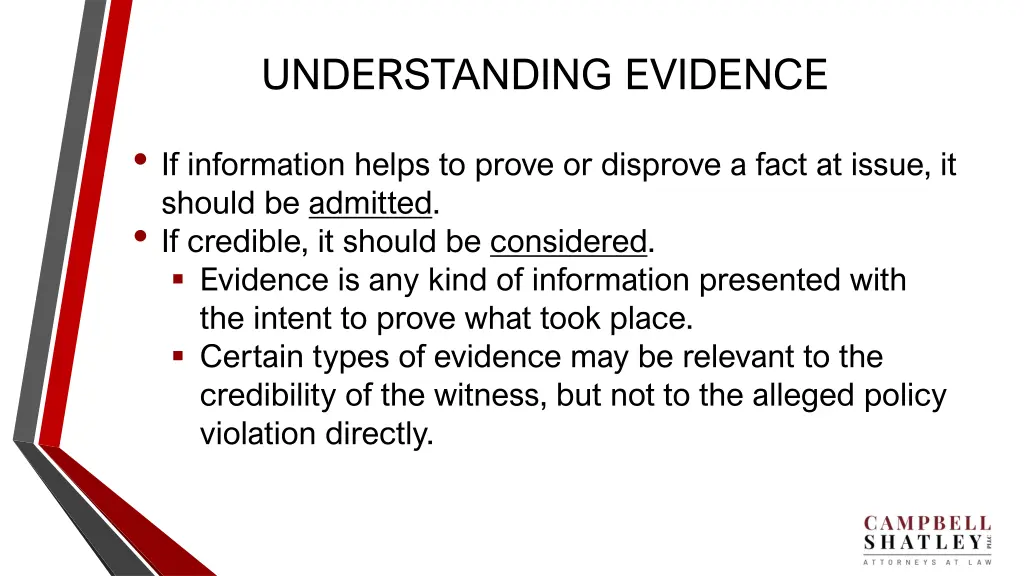 understanding evidence 1
