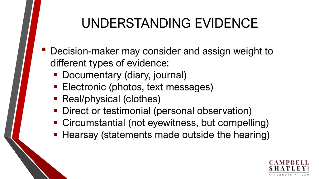 understanding evidence 3