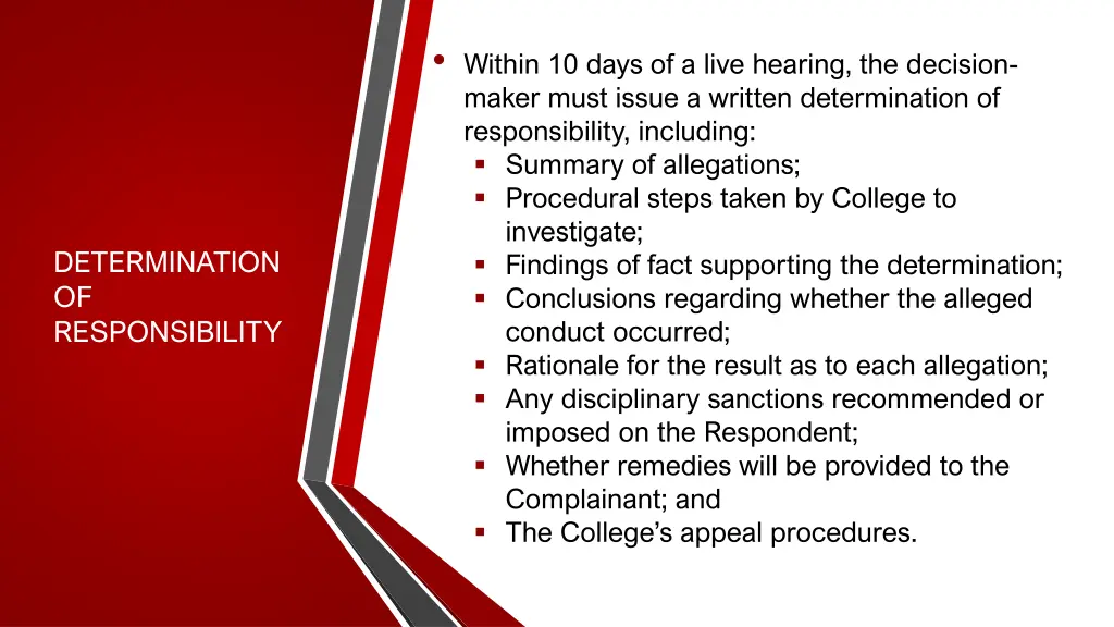 within 10 days of a live hearing the decision