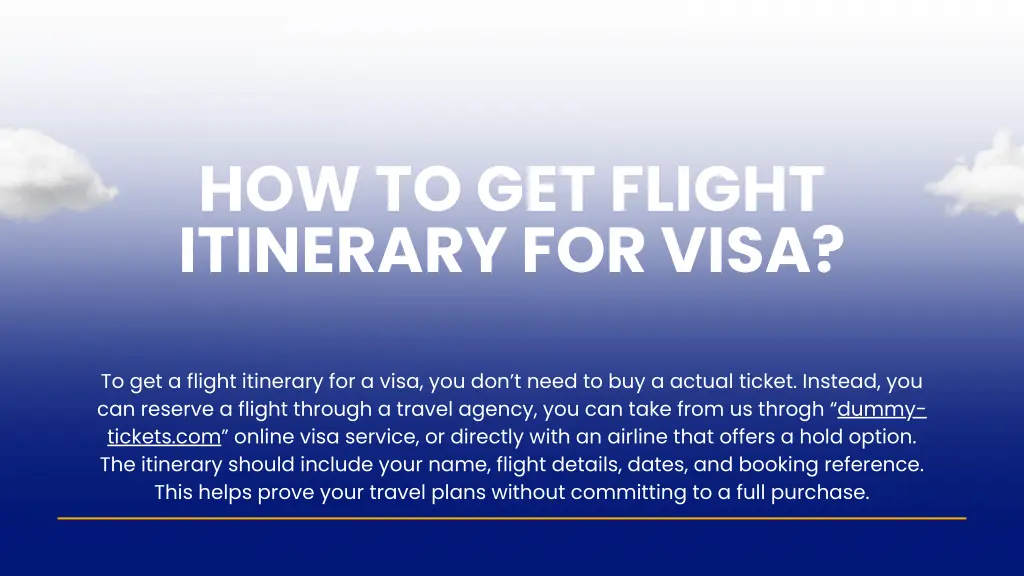 how to get flight itinerary for visa