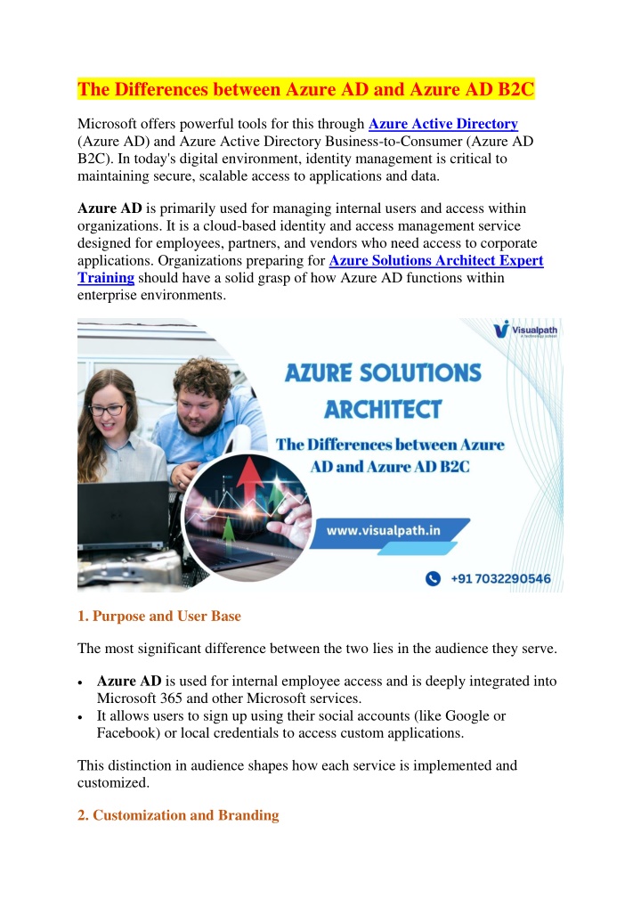 the differences between azure ad and azure ad b2c